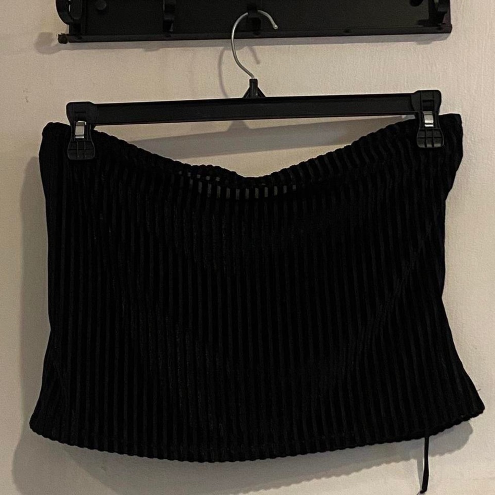 Sheer lined black tube top